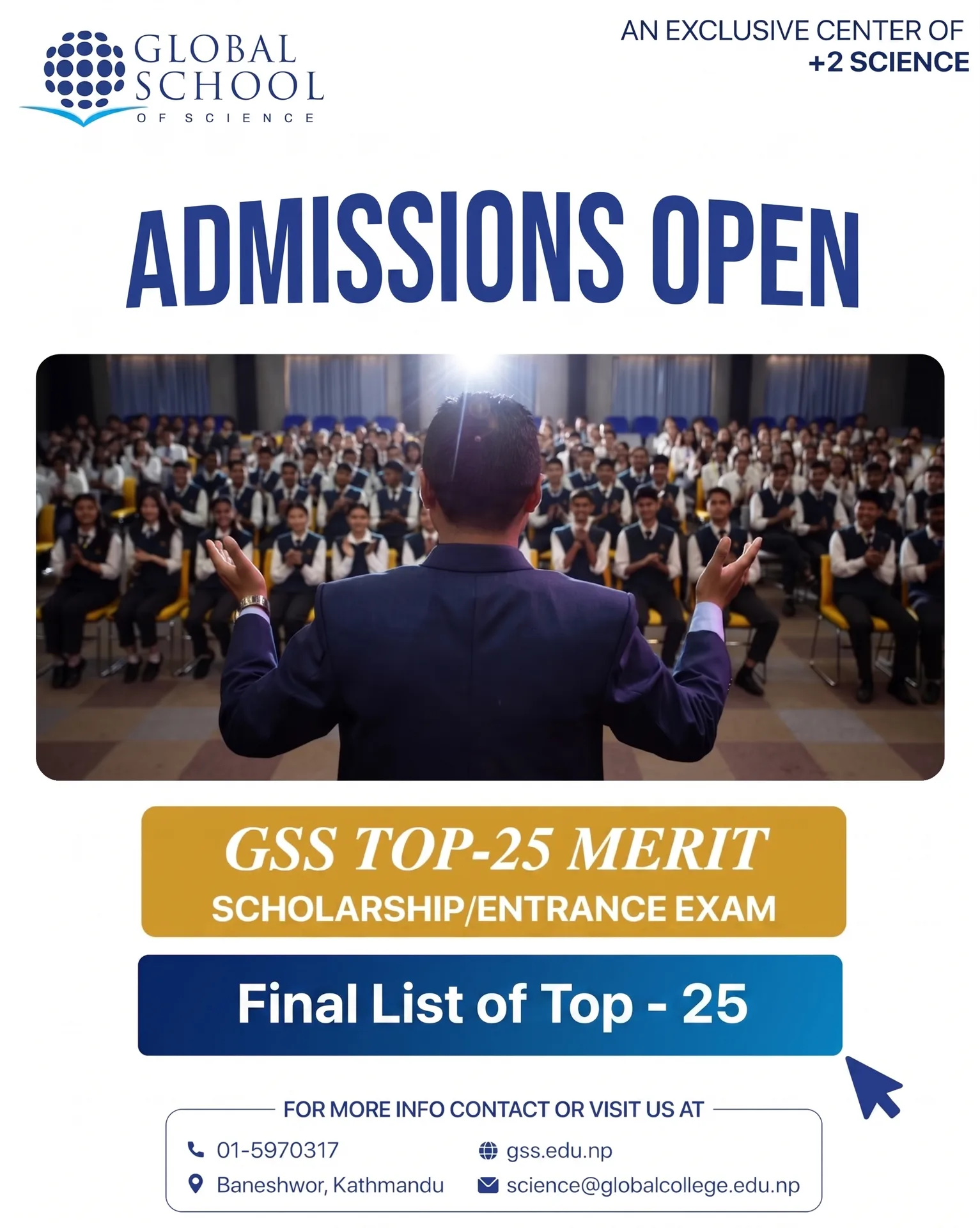 Final List of the Top-25 Positions in the GSS TOP-25 Merit Scholarship/Entrance Examination: